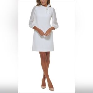 Calvin Klein White Long Sleeve Dress